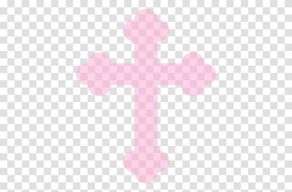 Download Hd Light Clipart Cross And Cross Christening Pink Christening Cross, Symbol, Crucifix Transparent Png