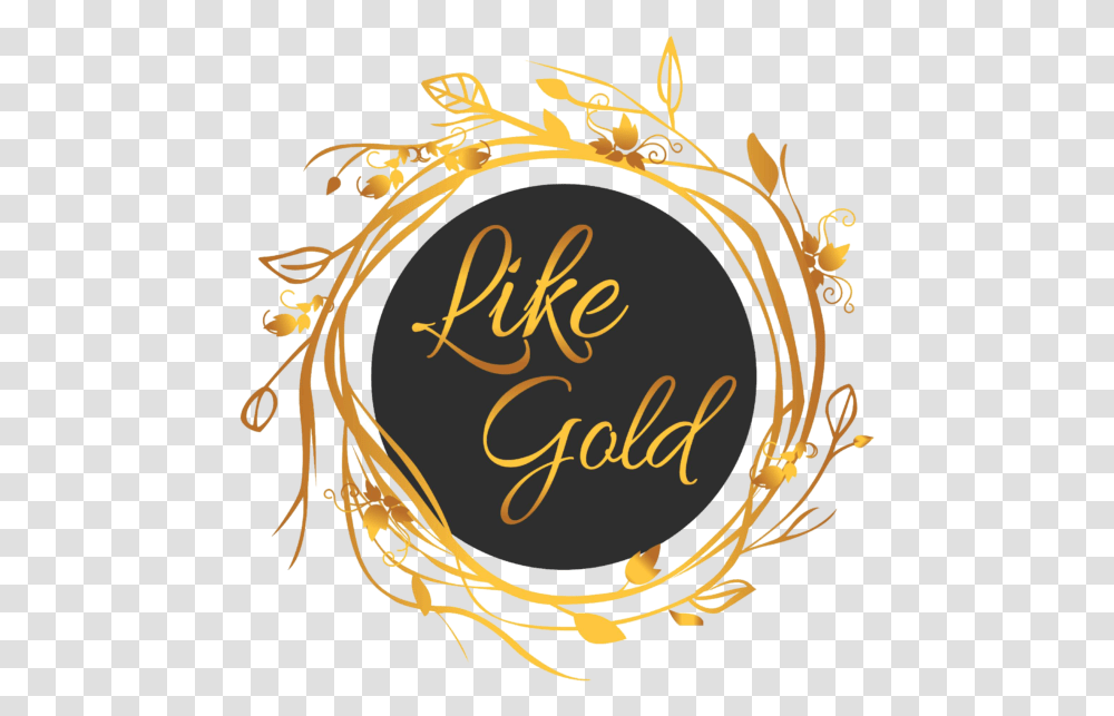 Download Hd Like Gold Logo Sky Music Lounge, Text, Calligraphy, Handwriting, Label Transparent Png