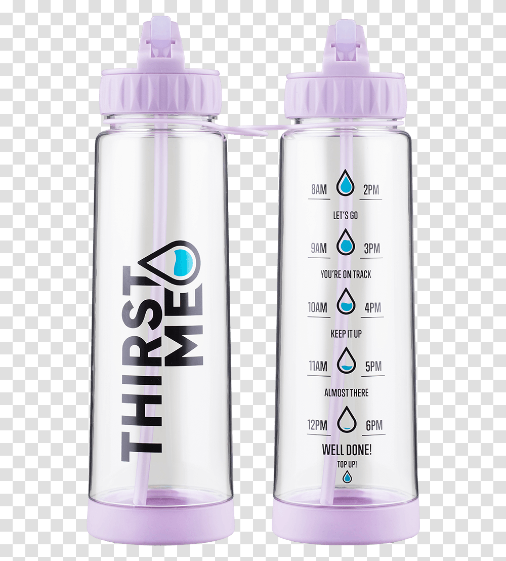 Download Hd Lilac Thirstme Water Tracker Bottle Water Water Bottle, Shaker, Milk, Beverage, Drink Transparent Png