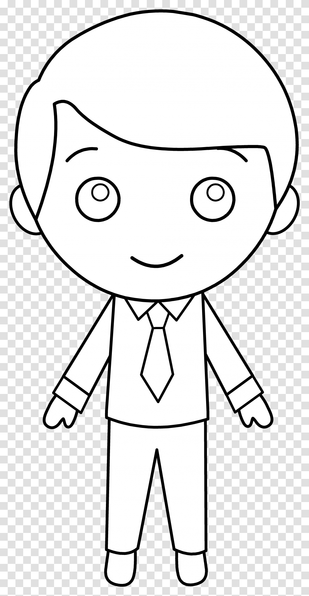 Download Hd Little Guy In Suit Line Art Black And White Boy Cartoon Black Background, Stencil, Drawing, Performer, Doodle Transparent Png