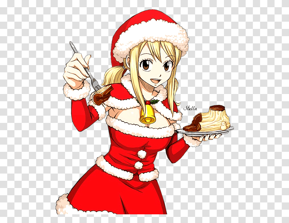 Download Hd Lucy Heartfilia Christmas Lucy Heartfilia Christmas, Person, Cream, Dessert, Food Transparent Png