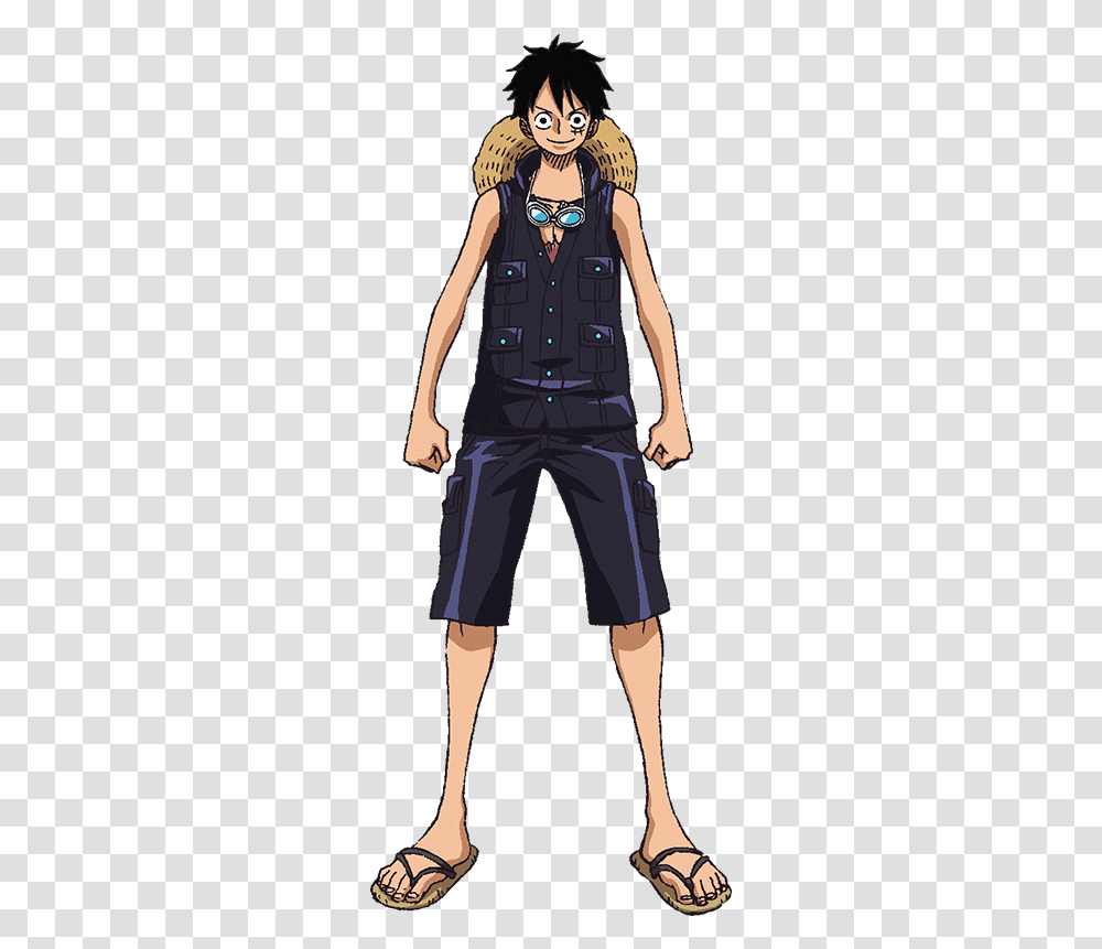 Download Hd Luffy Film Gold Leather Outfit One Piece Gold Luffy Film Gold, Clothing, Person, Skirt, Pants Transparent Png