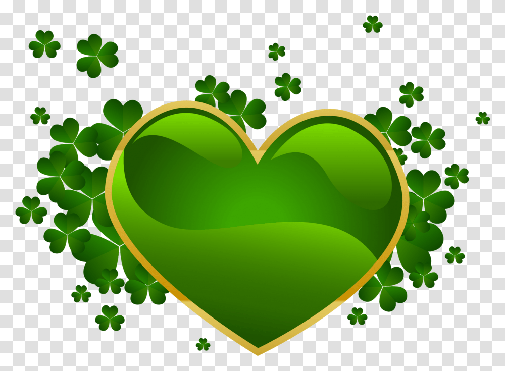 Download Hd Madonnas Themes And Wallpapers Green Heart St Patricks Day Heart, Plant, Leaf, Flower, Blossom Transparent Png