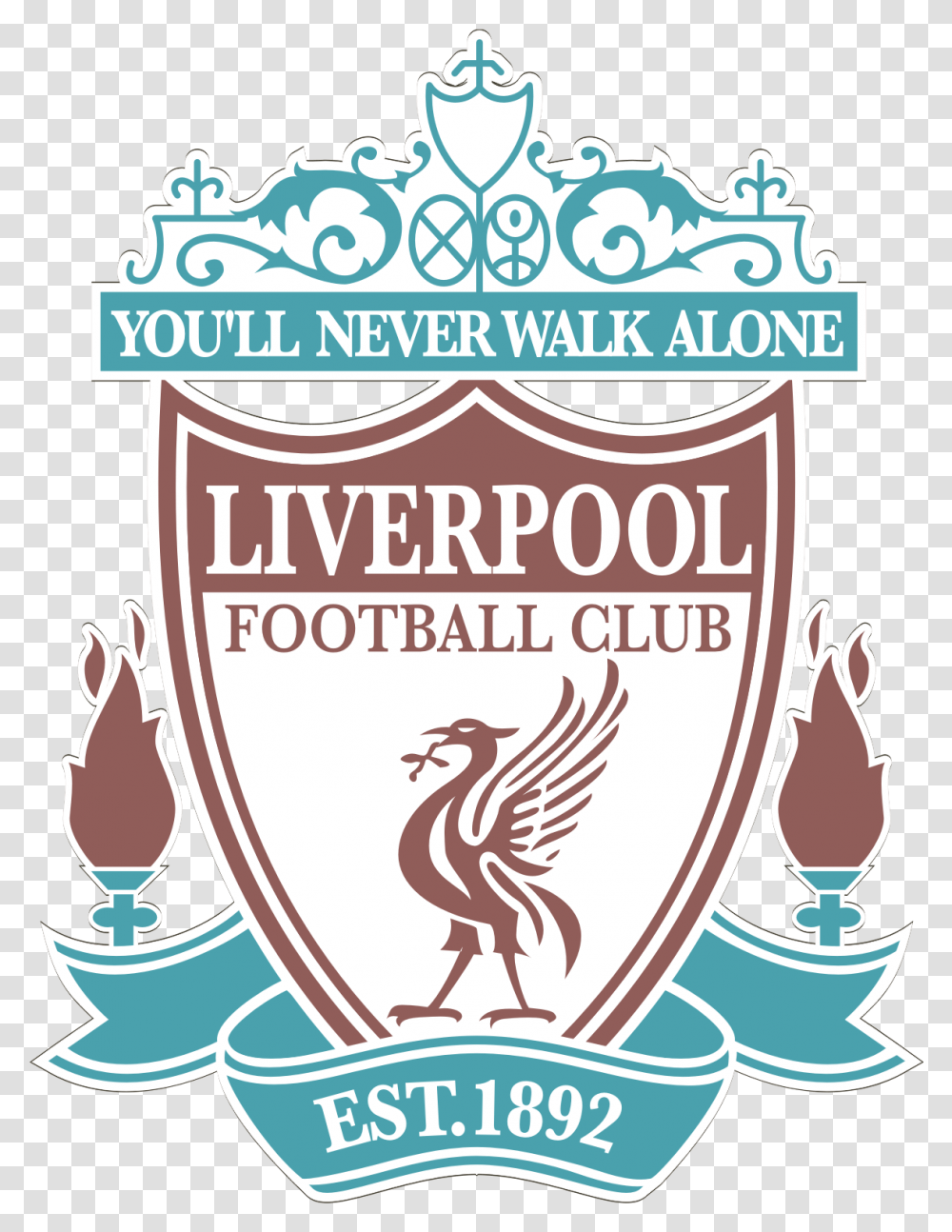 Download Hd Manchester United Logo Logo Dream League Liverpool Fc, Label, Text, Symbol, Bird Transparent Png
