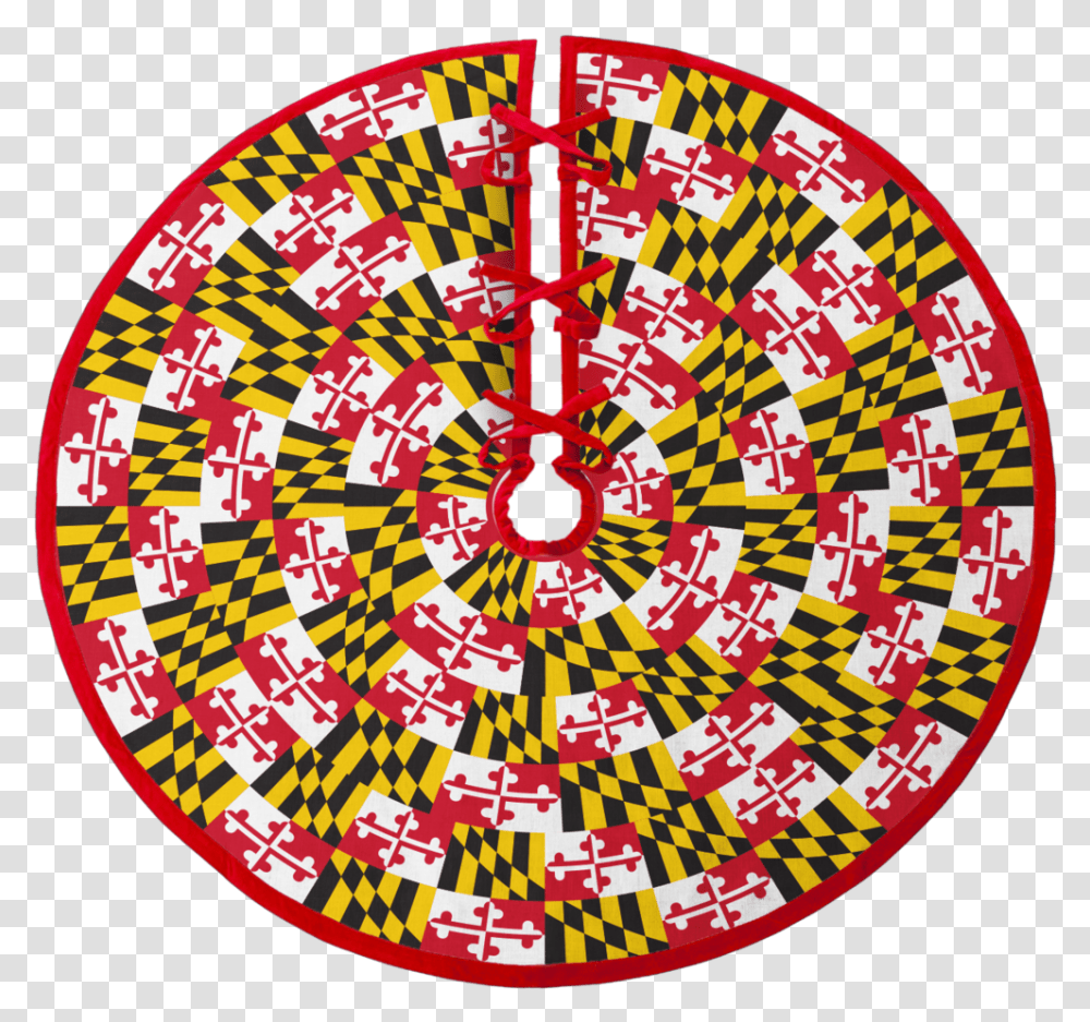 Download Hd Maryland Flag Christmas Tree Skirt Dot, Rug, Text, Pattern, Art Transparent Png