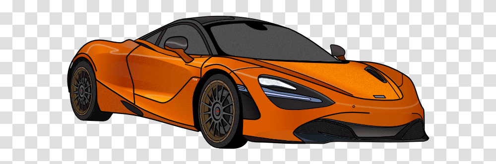 Download Hd Mclaren 720s Orange Orange Mclaren Background, Wheel, Machine, Tire, Spoke Transparent Png