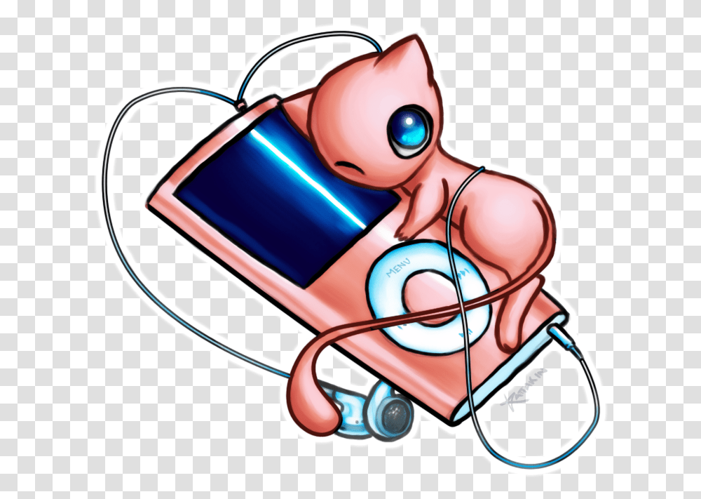 Download Hd Mew The Pokemon Images With An Ipod Cute Kawaii Mew Pokemon, Helmet, Clothing, Apparel, Weapon Transparent Png