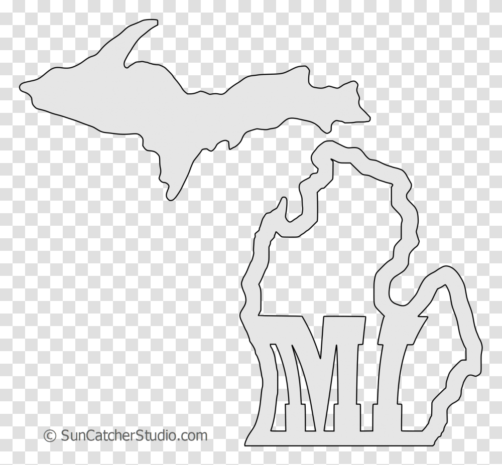 Download Hd Michigan Map Shape Text Outline Scalable Vector Upper Peninsula Michigan Silhouette, Mammal, Animal, Bat, Wildlife Transparent Png