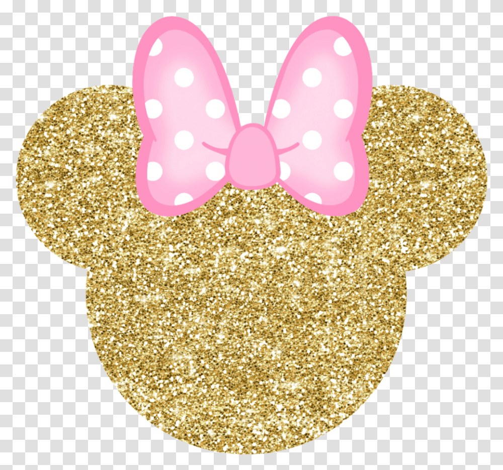 Download Hd Minniemouse Glitter Bow Goldpink Pink Gold Pink And Gold Minnie Mouse Head, Light, Lamp Transparent Png
