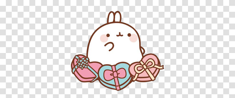 Download Hd Molang Heart Kawaii Cute, Birthday Cake, Dessert, Food, Hat Transparent Png