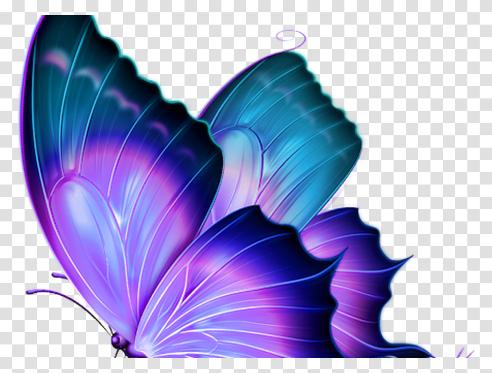 Download Hd Morning Mist Butterfly Blue Purple Butterfly, Ornament, Pattern, Fractal, Graphics Transparent Png