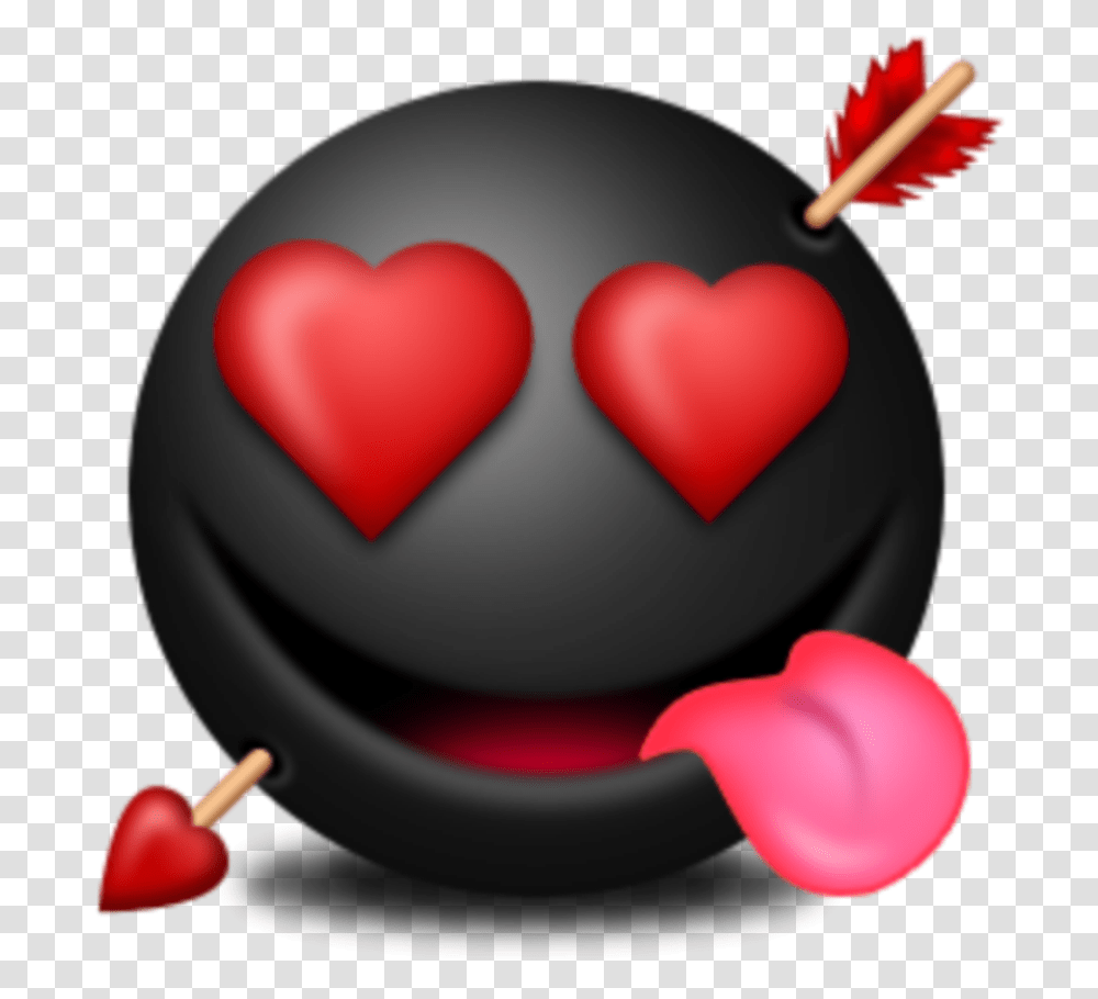 Download Hd Mq Black Love Heart Hearts Emojis Emoji Heart Black And Red Heart, Plant, Fruit, Food, Cherry Transparent Png