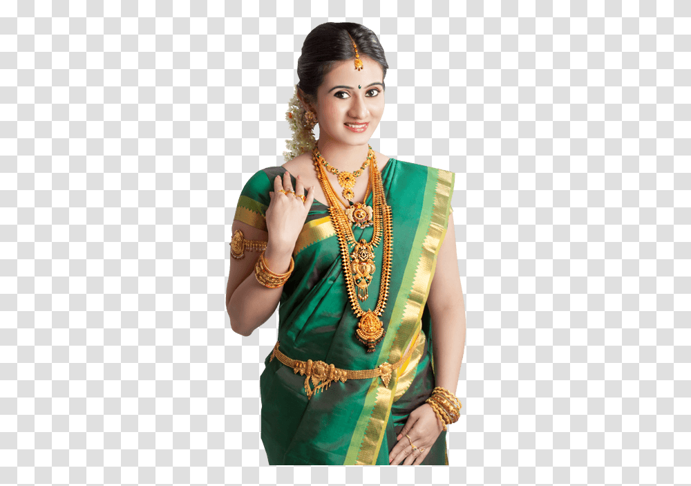 Download Hd Muliya Jeweller Product 1 Jewellers Model Gold Jewellery Model, Person, Human, Necklace, Jewelry Transparent Png