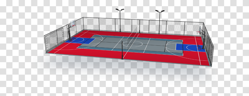 Download Hd Multisport Basketball Multi Sport Court Dimensions, Tennis Court, Sports, Boat, Vehicle Transparent Png