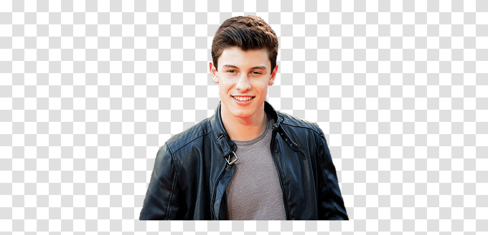 Download Hd Music Stars Shawn Mendes Chaqueta Leather Jacket Shawn Mendes, Clothing, Apparel, Coat, Person Transparent Png