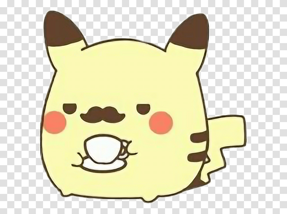 Download Hd Mustache Cute Pokemon Coffeefreetoedit Pikachu Pikachu Mustache, Label, Animal, Mammal, Pet Transparent Png