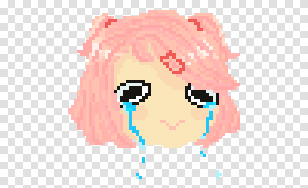 Download Hd Natsuki Sad Sad Natsuki Image Anime Girl Pixel Art, Rug, Food, Logo, Symbol Transparent Png