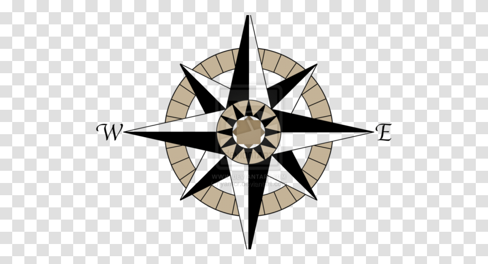 Download Hd Nautical Star Tattoos Compass Rose, Clock Tower, Architecture, Building, Wristwatch Transparent Png