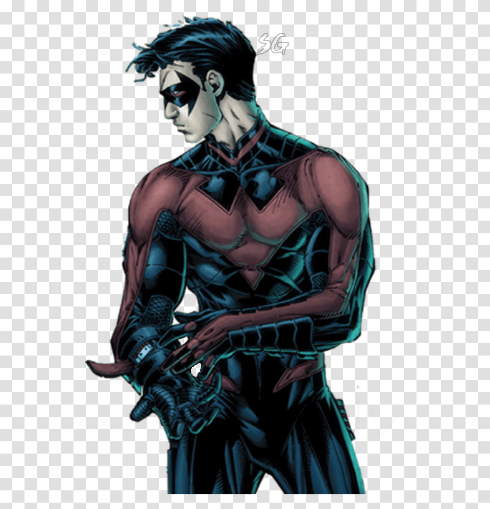 Download Hd Nightwing Picture Harley Quinn And Nightwing, Person, Human, Batman, Graphics Transparent Png