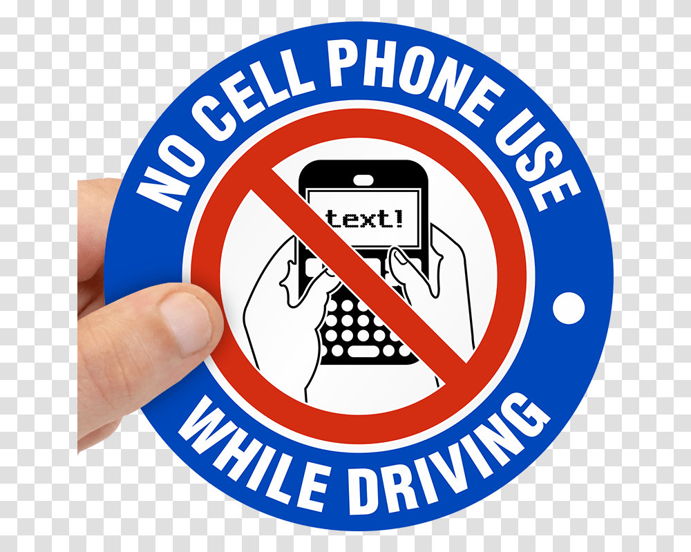 Download Hd No Cellphone Use While Use Of Mobile While Driving, Label, Text, Machine, Person Transparent Png