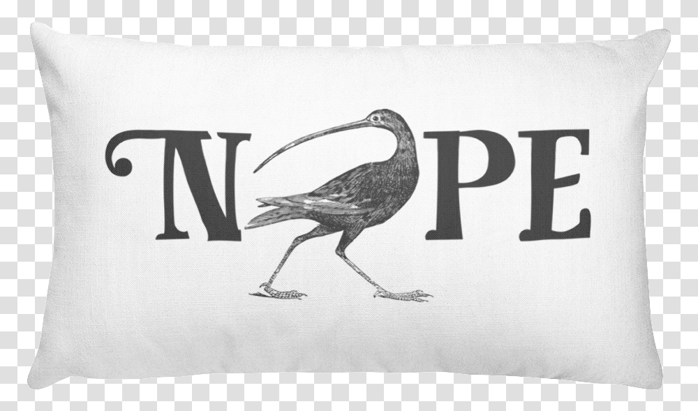 Download Hd Nope Pillow Ibis, Bird, Animal, Text, Kiwi Bird Transparent Png