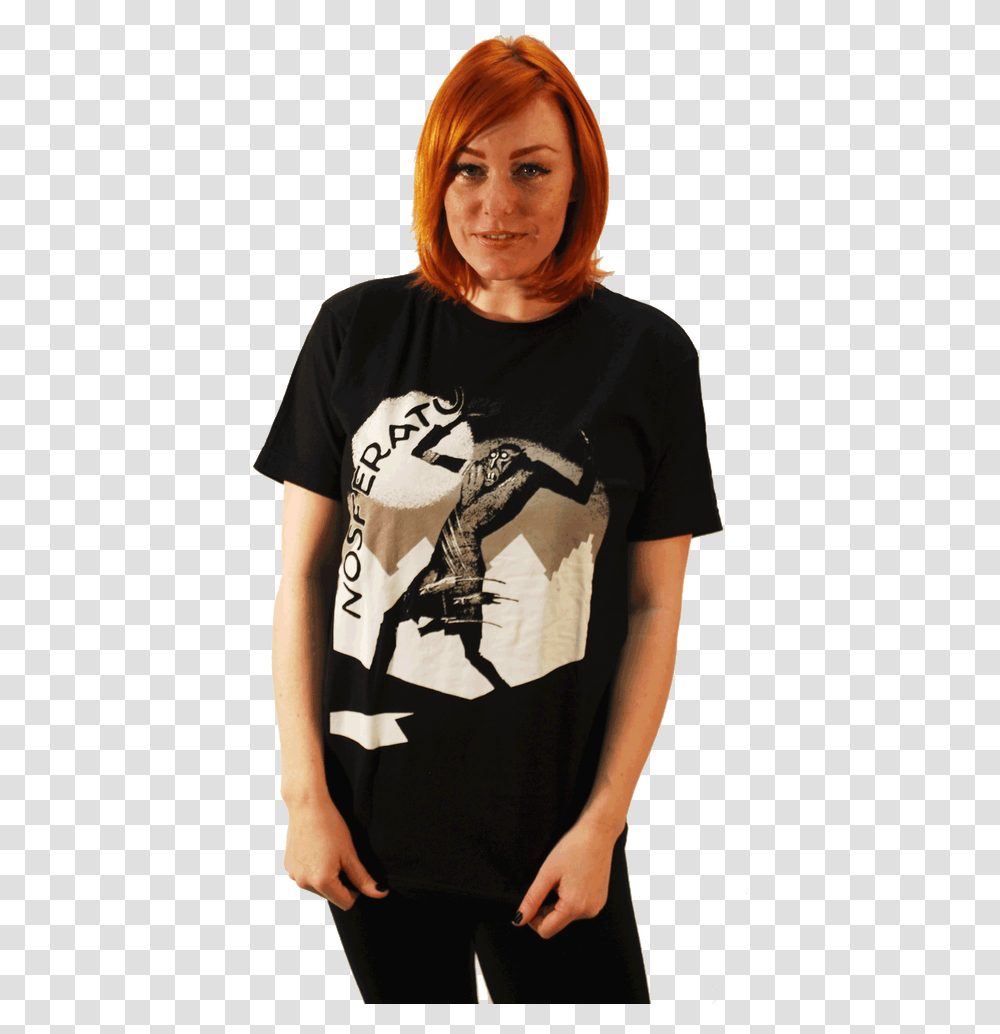 Download Hd Nosferatu Double Sided T Shirt Scorpion Red Hair, Clothing, Apparel, Person, Human Transparent Png