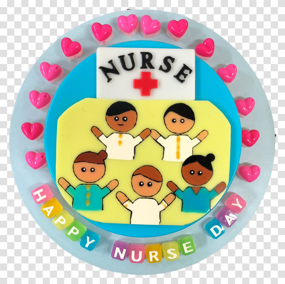 Download Hd Nurses Hand Drawn Circle Image Circle, Dish, Meal, Food, Birthday Cake Transparent Png