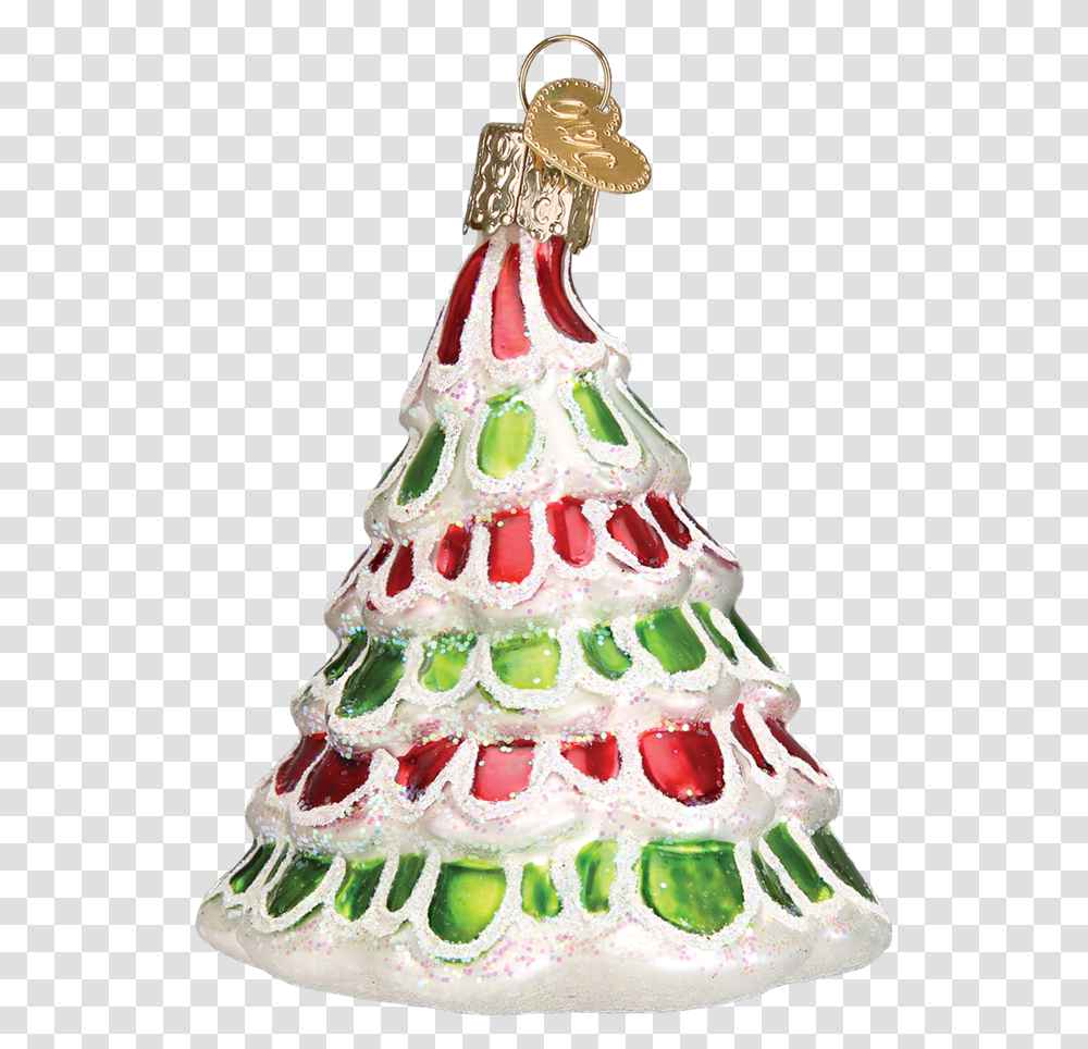 Download Hd Old World Christmas Whimsical Tree Glass Christmas Tree, Ornament, Plant, Wedding Cake, Dessert Transparent Png