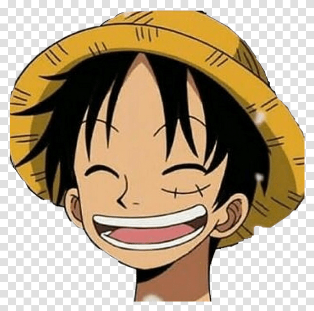 Download Hd One Piece Luffy Smile, Helmet, Clothing, Apparel, Manga Transparent Png