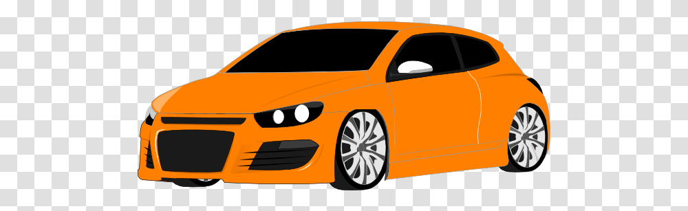 Download Hd Orange Car Clipart Scirocco, Vehicle, Transportation, Automobile, Tire Transparent Png