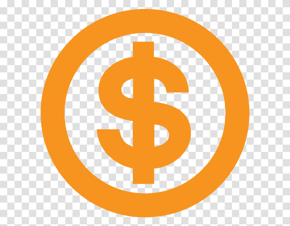 Download Hd Orange Dollar Sign Dollar Sign Icon Orange, Symbol, Text, Cross, Logo Transparent Png
