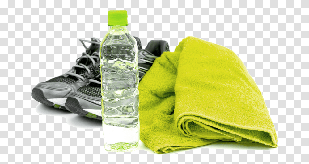 Download Hd Our Facility And Goals Gym Towel And Gym Towel And Water Bottle, Beverage, Drink Transparent Png