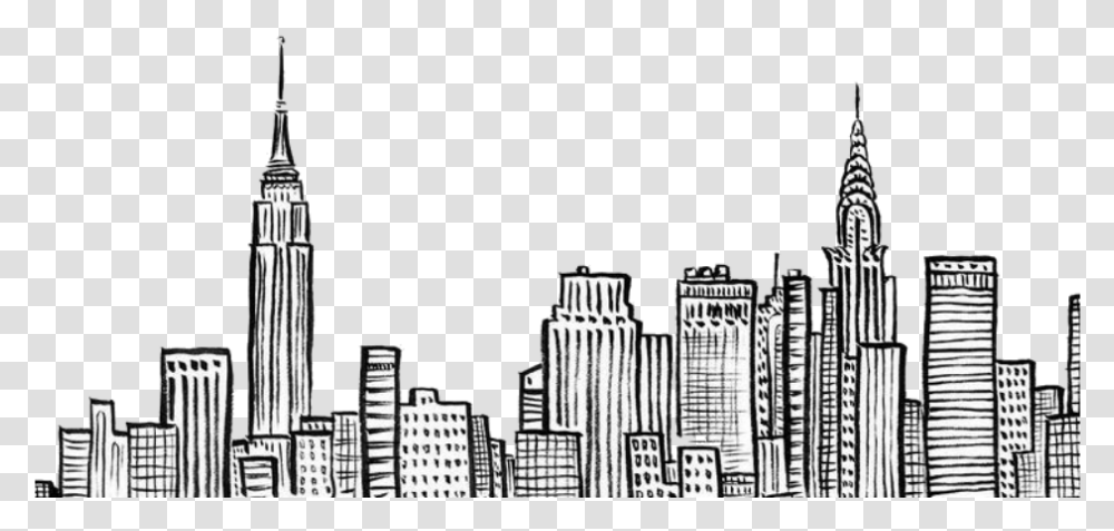 Download Hd Overlay City Drawing Lines Linesdrawing City Easy City Landscape Drawing, Urban, Building, High Rise, Architecture Transparent Png