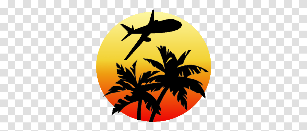Download Hd Palm Tree Airlines Logo Logos With Palm Trees, Silhouette, Outdoors, Symbol, Vehicle Transparent Png