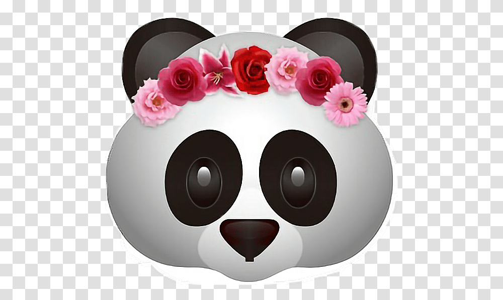 Download Hd Panda Emoji Flower Flower Crown Panda Emoji, Birthday Cake, Dessert, Food, Accessories Transparent Png