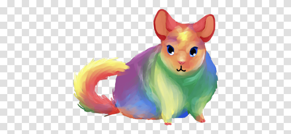 Download Hd Pastel Gay Pride Chinchilla Domestic Rabbit, Toy, Graphics, Art, Mammal Transparent Png
