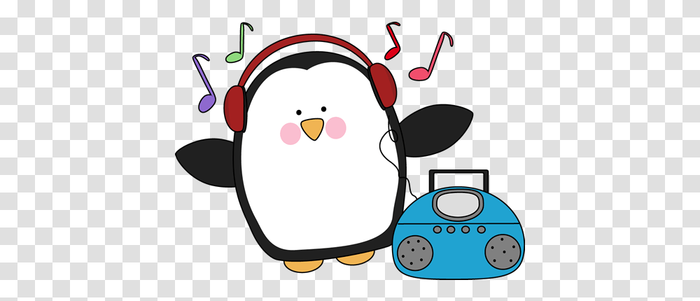 Download Hd Penguin Pencil And In Color Penguin Listening Penguin Music Clipart, Bird, Animal Transparent Png
