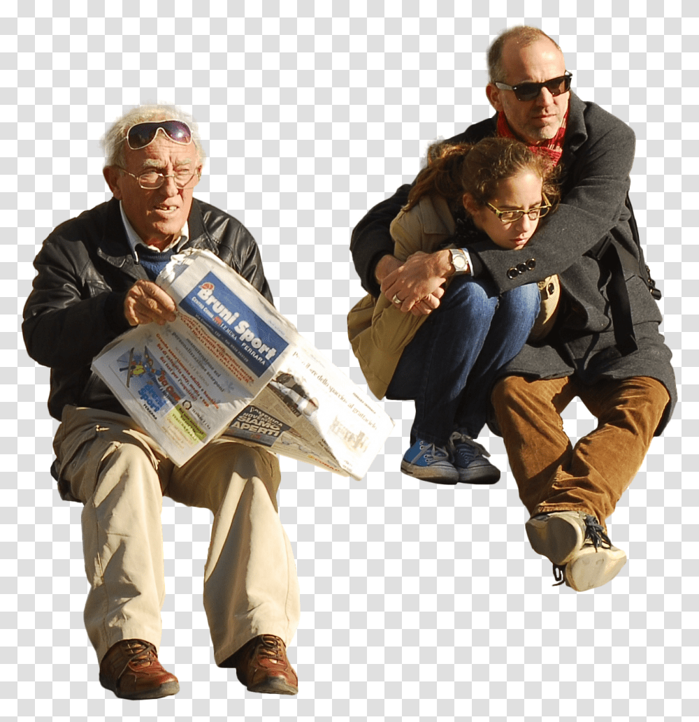 Download Hd Peoplesit Sitting Old People Sitting Cutout People Sitting Cut Outs, Person, Clothing, Book, Footwear Transparent Png