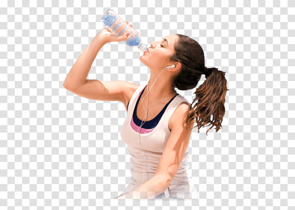 Download Hd Person Drinking Water Drinking Water, Human, Beverage, Female, Clothing Transparent Png