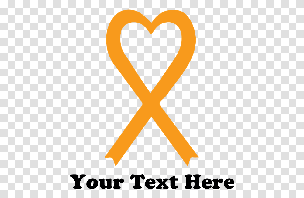 Download Hd Personalized Orange Awareness Ribbon Banner Orange Cancer Ribbon Svg, Text, Heart, Alphabet, Scissors Transparent Png
