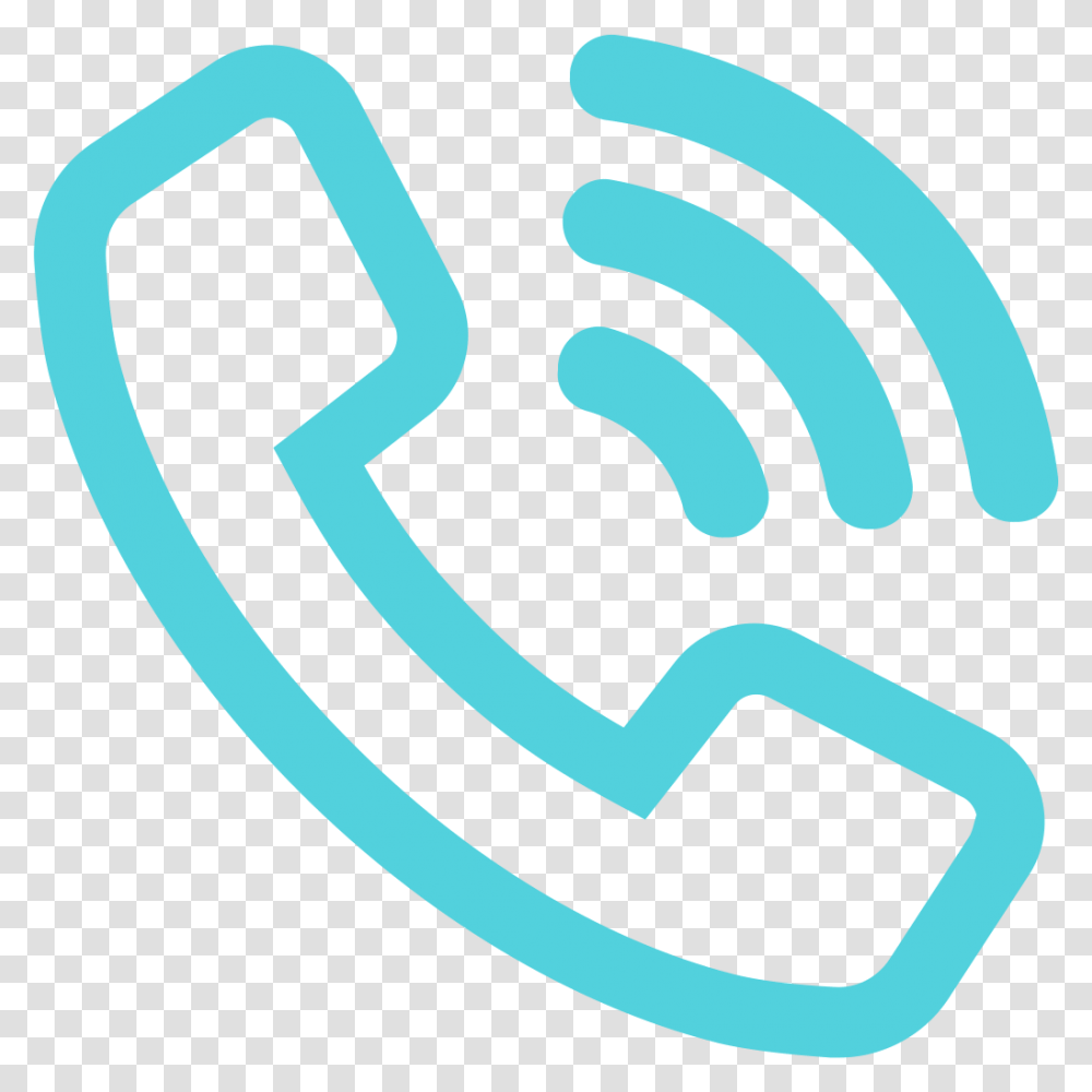 Download Hd Phone Call Icon Blue Icon Logo Teal Phone Icon, Text, Symbol, Word, Light Transparent Png
