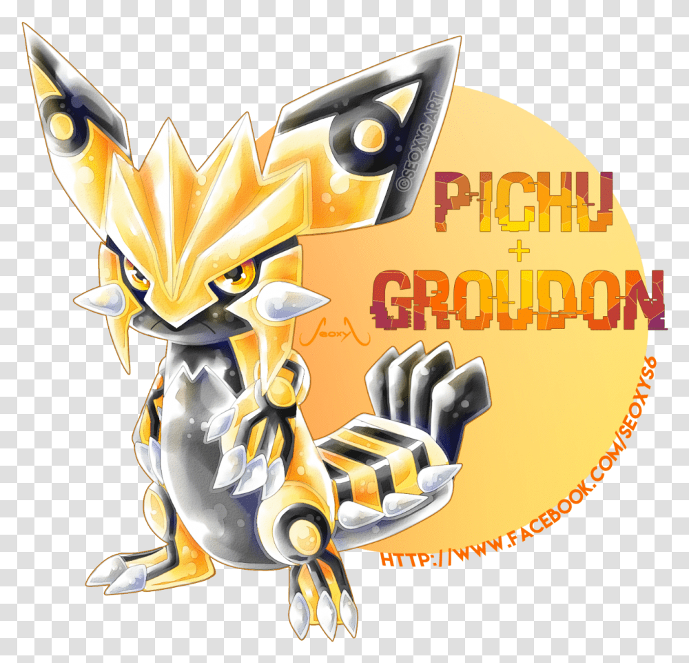 Download Hd Pichu Groudon For More Of Pokemon Fusions Seoxys, Hand, Hook, Graphics, Art Transparent Png
