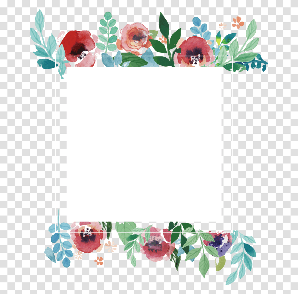 Download Hd Picture Flower Frame Wedding Watercolor Hiasan Dinding Kata Motivasi, Plant, Floral Design, Pattern, Graphics Transparent Png