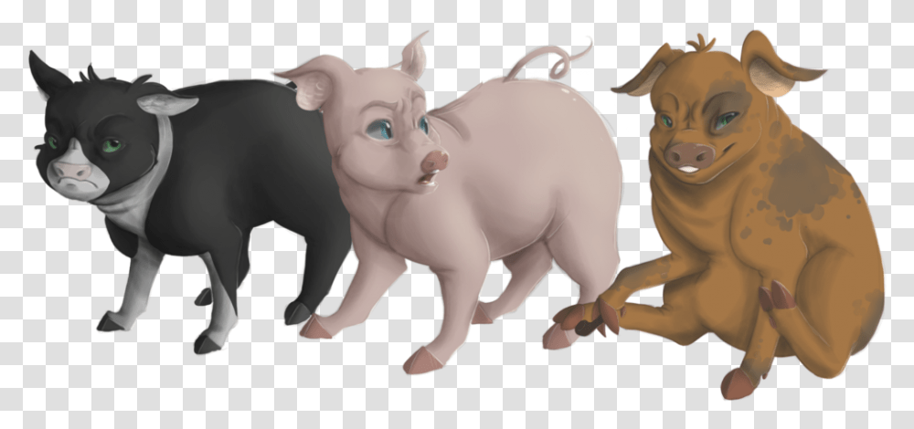 Download Hd Pigs Animal Farm Three Pigs, Mammal, Warthog, Wildlife, Cattle Transparent Png