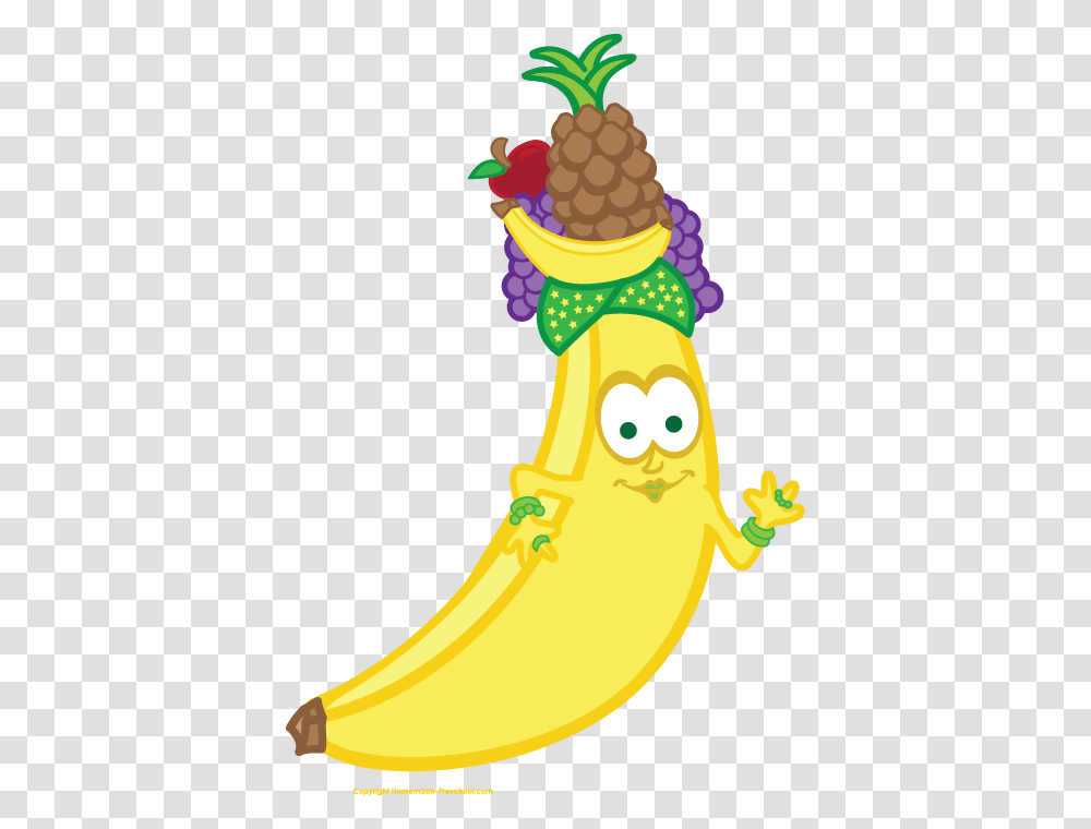 Download Hd Pineapple Clipart Banana Cute Fruit Clipart With Face, Clothing, Apparel, Plant, Food Transparent Png