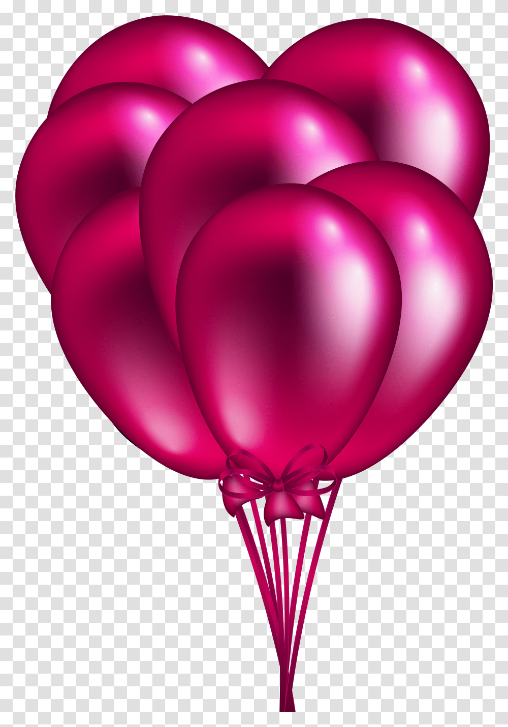 Download Hd Pink Balloon Bunch Clip Dark Pink Balloons Transparent Png