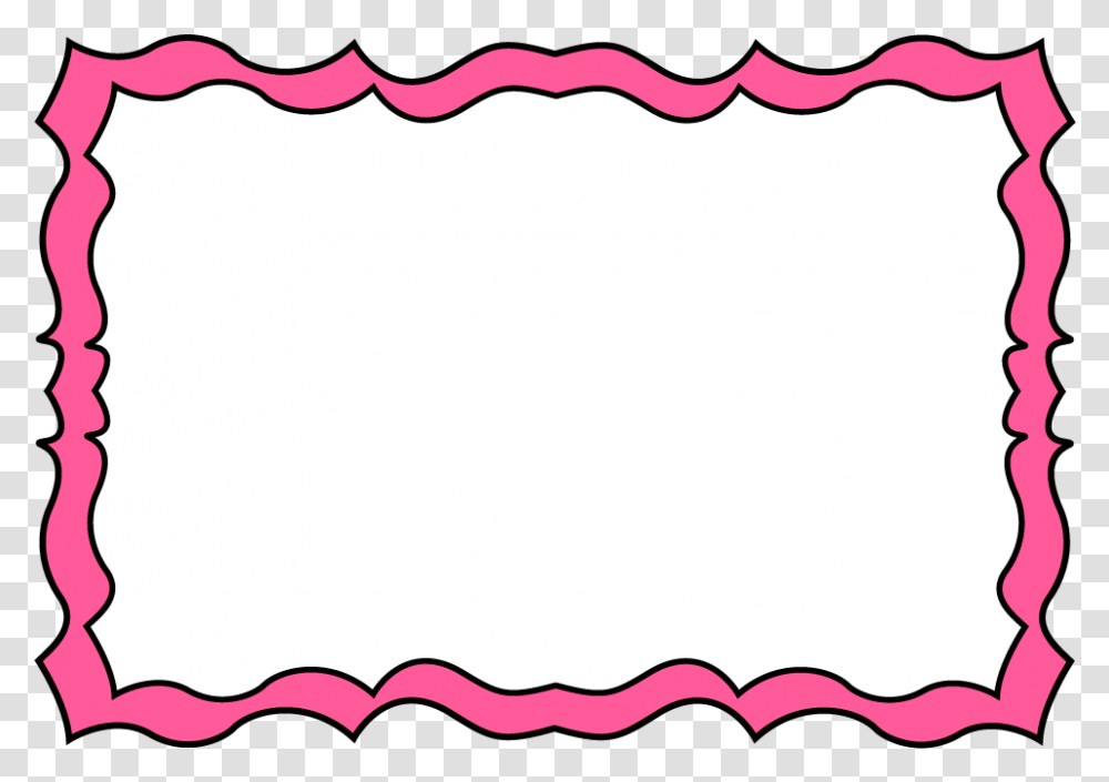 Download Hd Pink Squiggly Frame Black And White Frame Black And Pink Border, Texture, White Board, Oval Transparent Png