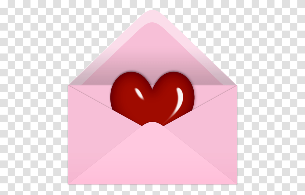 Download Hd Pink Valentine Letter With Red Heart Clipart Girly, Envelope, Mail, Greeting Card,  Transparent Png