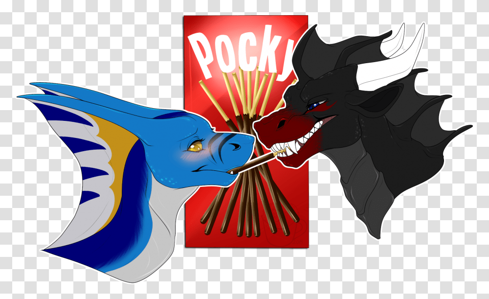 Download Hd Pocky Game Couples Tiamatt And Cryptic Game Dragon, Snout, Poster, Advertisement Transparent Png