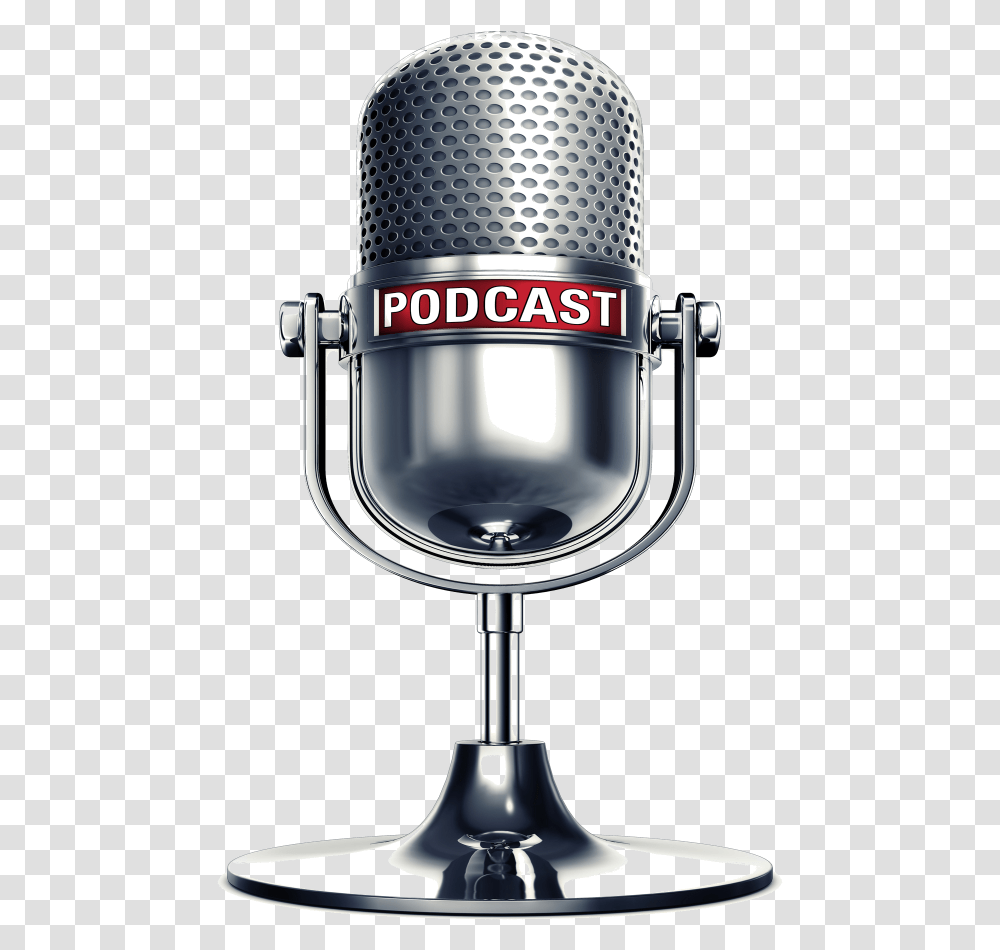 Download Hd Podcast Microphone Image Background Podcast Mic, Glass, Mixer, Appliance, Goblet Transparent Png